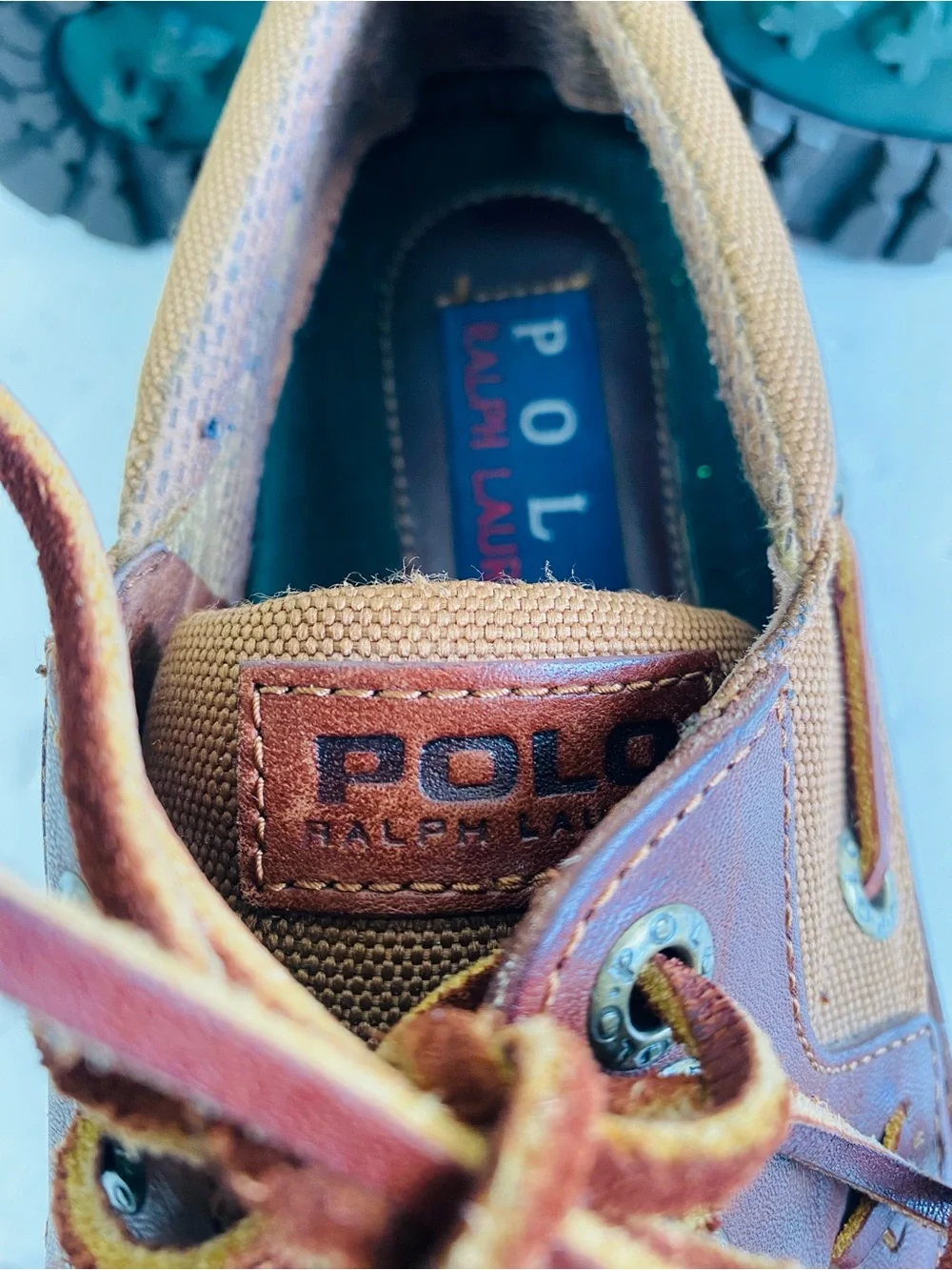 Polo Ralph Lauren Brown Country Ranger Deck Leather Boat Shoes Size 10.5